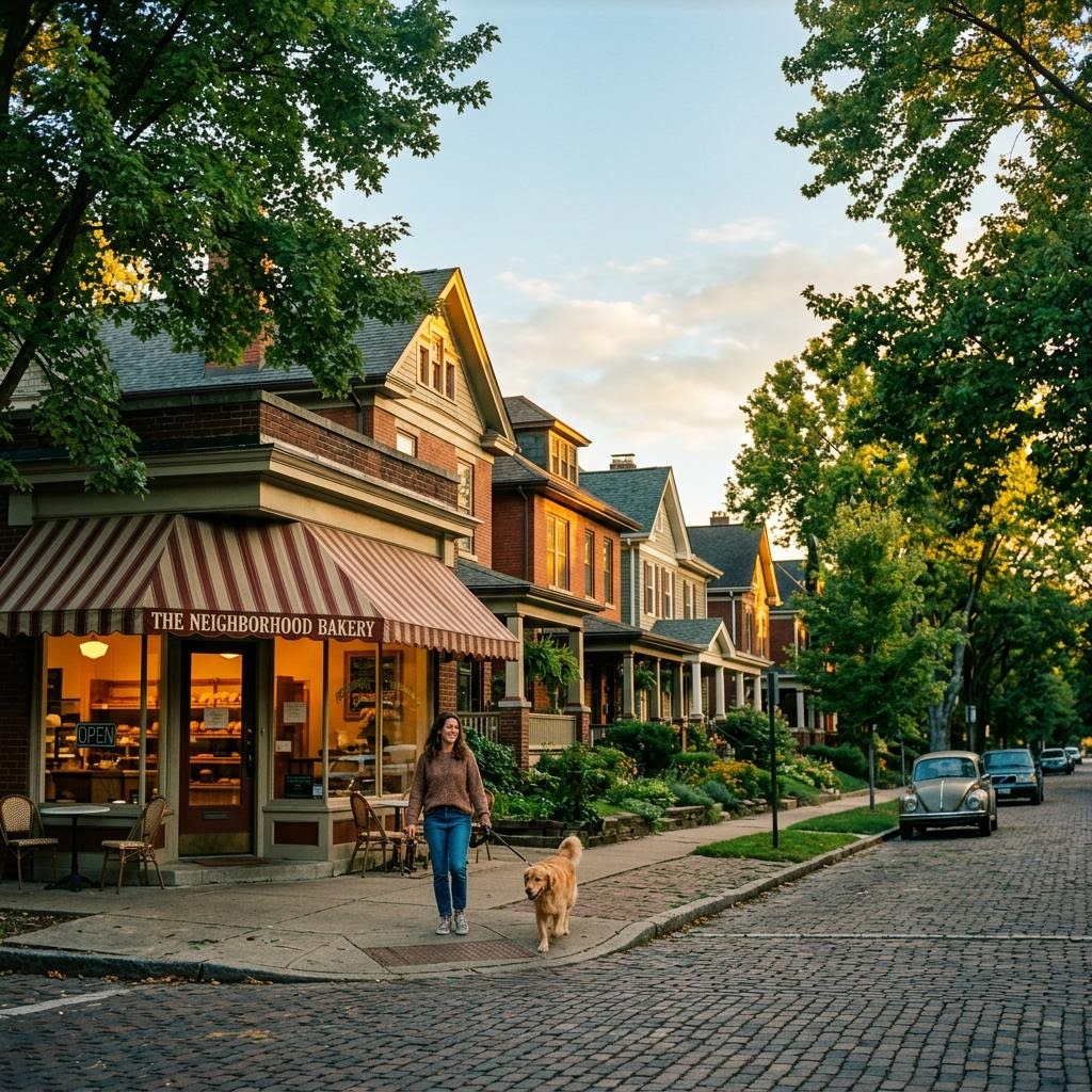 Illustrative cover photograph of a neighborhood street